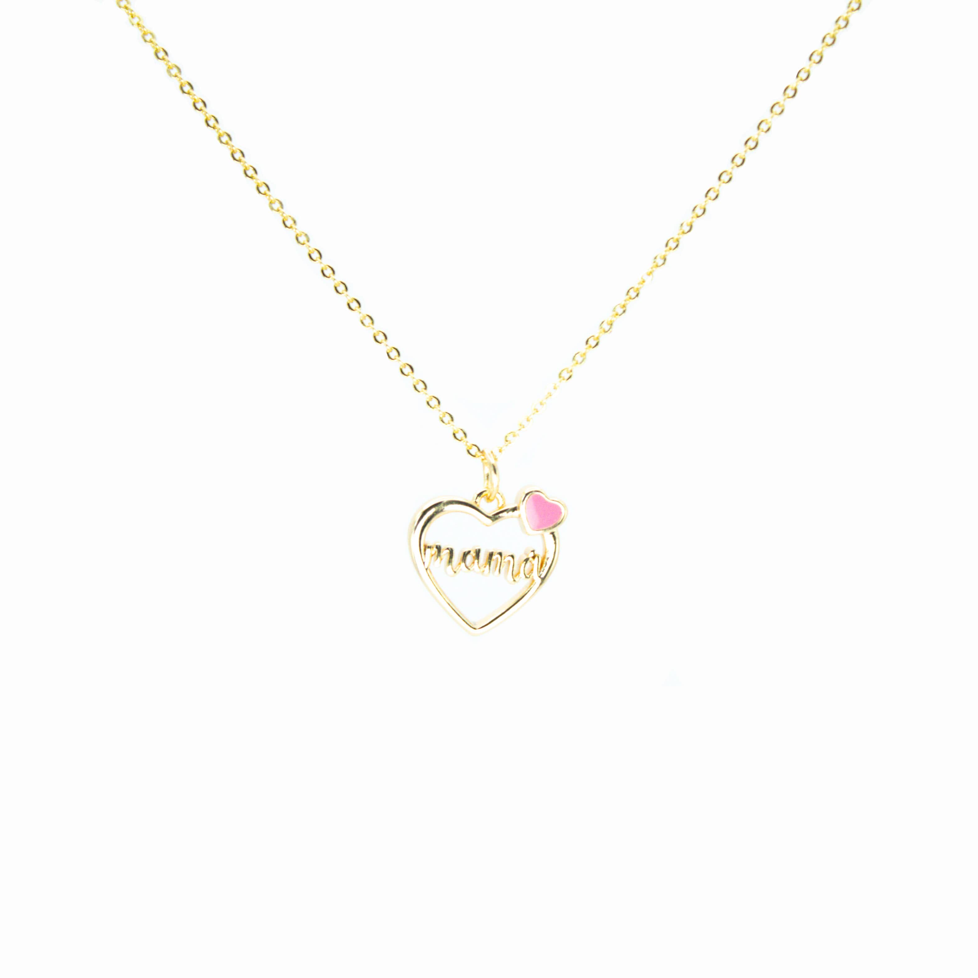 Collar Corazón de Mamá Baño en Oro